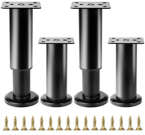 SZSIQI 4 PcsPatas para Muebles Regulables 8-12 cmPatas de Muebles, Patas Regulables para MueblesPies Niveladores Ajustables, Patas de Armario Mesa Sillas Sofá Escritorios Cama Gabinete Pies