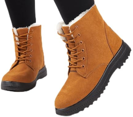 Luadnysin Bottines Hiver Femme Cuissardes Plates De Neige Chaussures Chaudes Chaussure Impermeable Botte Gros Mollet Rangers Orthopédiques Chaude Country Apres Ski pour