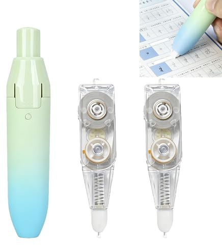 Smaoqingji Cinta Correctora Retráctil Corrector - set de 3 Unidades, Verde, Azul, Rodillos Correctivos Coloridos con Degradado, Ideal Para Corregir Errores Escritura Diferentes Tipos de Bolígrafos