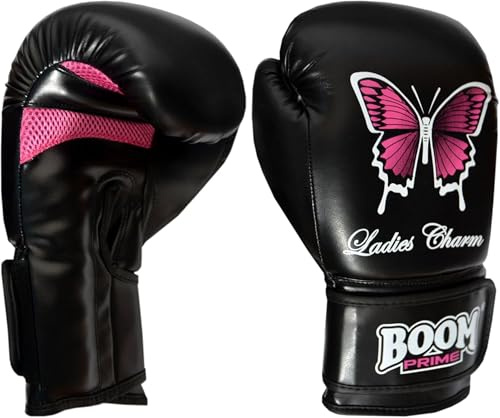 Womens Boxing Gloves Pink Rex Leather – 10oz 12oz, Training, Sparring & Boxercise Gloves for MMA, Muay Thai, Gym Workouts (12oz)