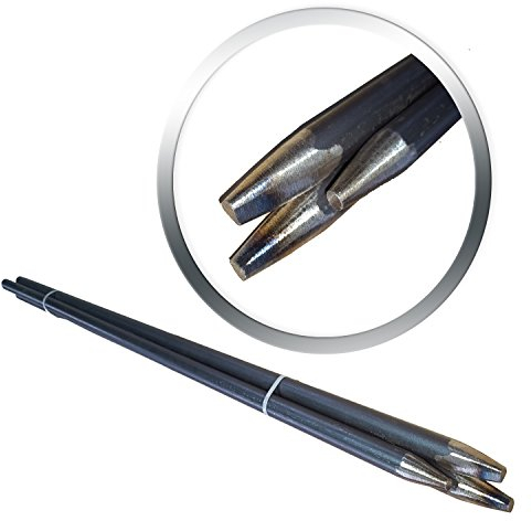 Stahligator® Schnurpfahl 3 Stück, 1200mm (120cm) Lang, Grau, Flaches Oberteil, Stahl