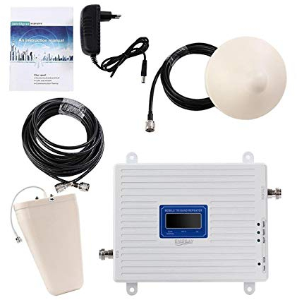EMEBAY - Amplificadores de Señal Móvil Tri-Banda Repetidor 2G 900MHz 2100MHz 1800MHz gsm LTE para Obtenga Llamadas Señal 3G y 4G en Su Casa/Oficina(900/2100/1800/MHz)