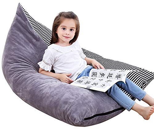 Pouf da imbottire per bambini, per riporre giocattoli e peluche, pieghevole, da pavimento, in velluto super morbido, formato XL, adatto per bambini, adolescenti e adulti, solo il sacco incluso