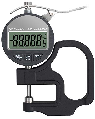 Neoteck Portatile Digitale Calibro di Spessore 0-12.7mm Gamma 0.001/0.00005'' Digitale Spessore Gage Elettronico Micrometro Inch/Metric Elettronica Percentuale Misuratore di Spessore con Display LCD