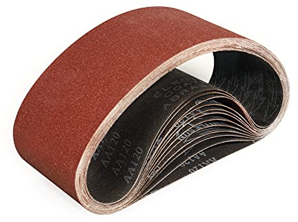 Sruhrak 100 x 610 mm slipband – 12 stycken bandslipband 120 korn för slipning, filning, slipning och rostning