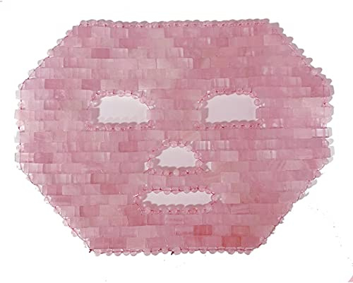 Jade Gesichtsmaske Natürliche Kristall Eis Schlafmaske Schönheits Hautpflege Massagewerkzeug für Das Gesicht Zur Förderung Der Entspannung Und Zum Stressabbau Rosenquarz ( Color : Pink Crystal )