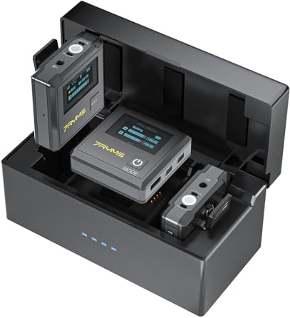 7RYMS iRAY DW30 Lavalier Mikrofon Wireless für Kamera, iPhone, Android, PC, 16G Speicher, 48kHz/16 bit Audioqualität, 27H Dauer, 100M Reichweite, Ansteckmikrofon kabellos Vlog YouTube Tiktok