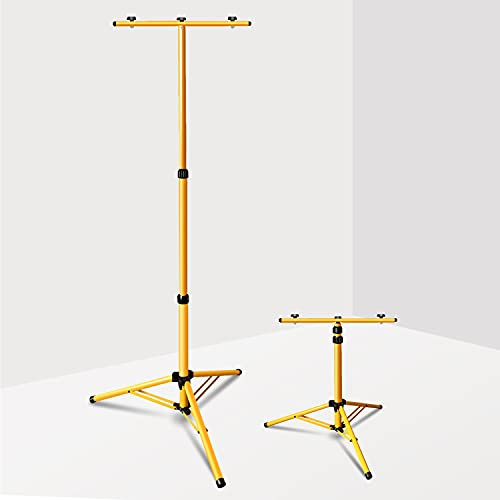 Randaco Trépied pour projecteurs de chantier, trépied télescopique réglable en hauteur, trépied en acier, support pour 2 ou 3 projecteurs