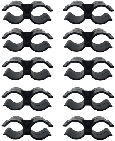 Abrazaderas de manguera de nailon de doble agarre, paquete de 10 abrazaderas de panel de valla de enlace de cadena de 24 mm, abrazaderas de tubo doble de plástico, clip de enlace de estante de