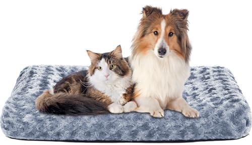 Mafagwre Hundebett Grosse Hunde - 65x45cm Anti-Angst, Waschbar Hundekissen Flauschig, Haustierbett Hundematratze, Grau