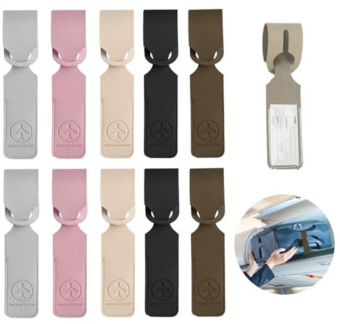 Tiuxiu 10 Stück Kofferanhänger mit Adressschild Leder Gepäckanhänger für Koffer Handtaschen Rucksäcke Paare Hochzeit Reisegeschenk Abschlussgeschenk