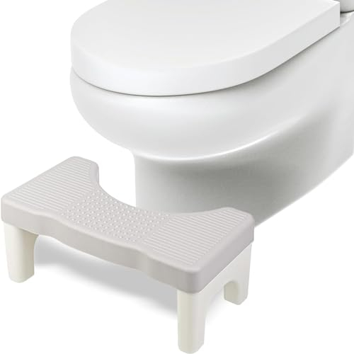 HORIFEN Toilettenhocker Erwachsene, WC Hocker, Kinder Badezimmerhocker mit Anti-Rutsch-Pad, Assistierter Stuhl für Stuhlgang gegen Hämorrhoiden und Verstopfung