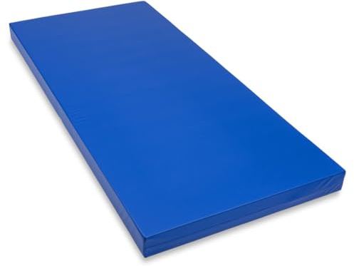 Wasserdichter Matratzenschoner in blau. atmungsaktiv und abwischbar 90x200 cm für Matratzen-Höhe 12 cm - Made in Europe. Waschbarer, Wasserdichter Bezug für Krankenhaus-Rehabilitationsmatratzen.