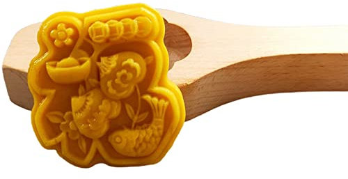 FUXIU - Stampi per torta, luna, in legno, 8 stili, per fare torte, luna, per metà autunno