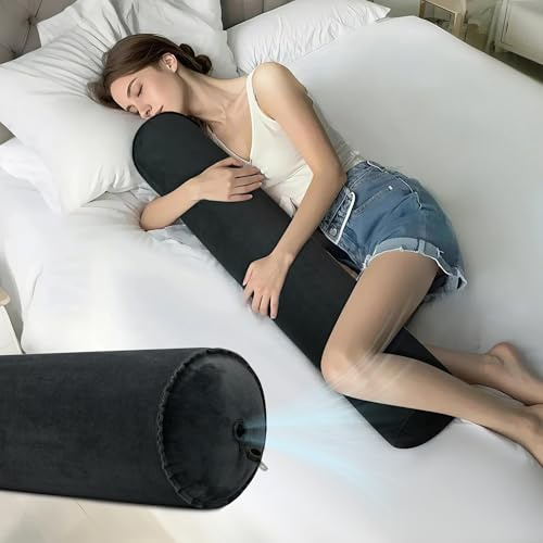 ONTYZZ Cuscino Corpo Gonfiabile Cuscino Lungo Adulti Bambini Cuscino Rotondo Bolster per Dormire Abbraccio Indietro Collo Supporto Dormiglione Laterale Coccole