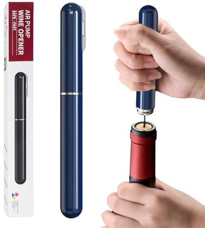 FBBULES Tire-Bouchon Pompe à Air 2-en-1 avec Coupe-Capsule, Ouvre-Bouteille à Pression d'air pour Bouteilles pour Maison, Restaurant, Fête, Cadeaux pour les Amateurs de Vin