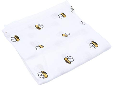 STOBOK Baby Swaddle Blanket Bee Pattern Newborn Cotton | Soft Cotton, Bee Pattern Design, Lightweight and Breathable, Easy to Clean