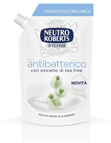 Neutro Roberts, Ecoricarica Detergente Intimo Antibatterico, Ricarica Detergente per l'Igiene Intima , Con Estratto Di Timo e Con Puro Olio Di Glicerina , 100% Naturale - Flacone da 400 ml