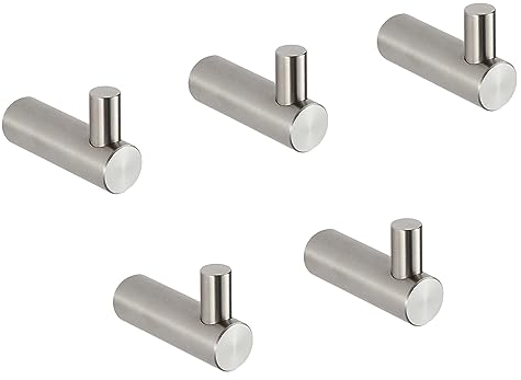 BVL Ganci per asciugamani spazzolati, 5 ganci appendiabiti da parete, in acciaio inox 304