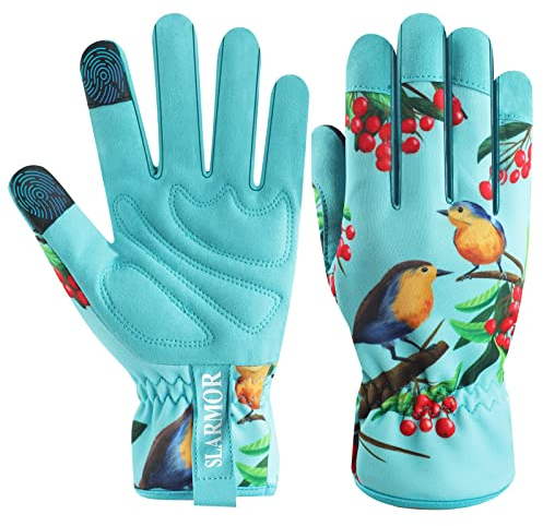 SLARMOR-Gartenhandschuhe-Damen, Mikrofaser-Material mit Touchscreen-Funktion, ideal-für-Gartenarbeit, Reinigung, Camping & Landschaftsgestaltung, perfektes Garten Geschenk für Frauen
