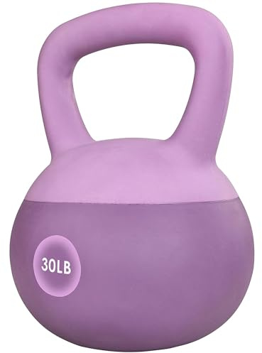 Fitvids Soft Kettlebells - Sea and Iron Sand Filled Weights for Women and Men - Color Coded Soft Vinyl Kettlebells, Multiple Sizes