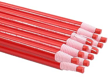 12 Piece Sewing Marking Tracing Pencil Colorful Drawing Crayon for Clothing Leather Shoe Line Positioning Free Cutting (Red)