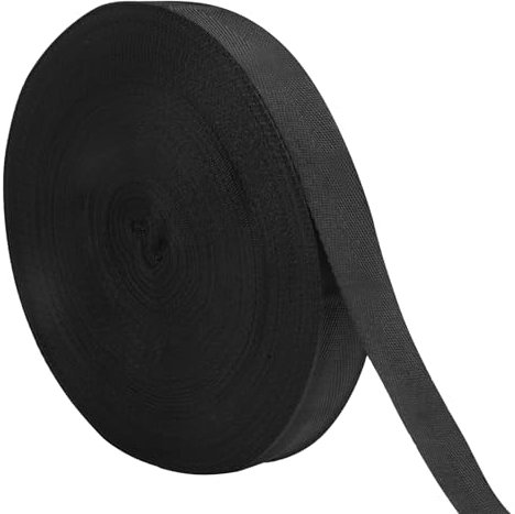 Schrägband Baumwolle, 50mx2.5cm Baumwollband, Baumwoll Gurtband, Nahtband Baumwolle, Köperband Aus Baumwolle, Einfassband Zum Nähen mit Fischgrätenstich,für Heimwerker Handwerk Nähen Stricken(Schwarz)