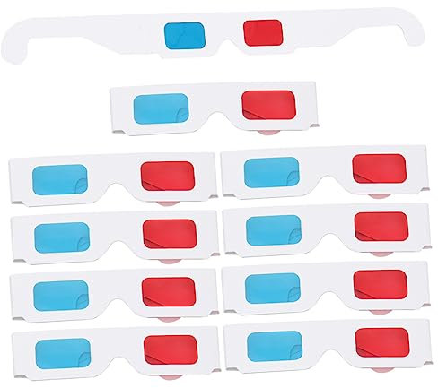 HOMSFOU 50pezzi Pz Occhiali Stile Anaglifico Per Film e Video Occhiali Per Casa e Cinema Adatti Per Visualizzare e Foto Anaglifiche