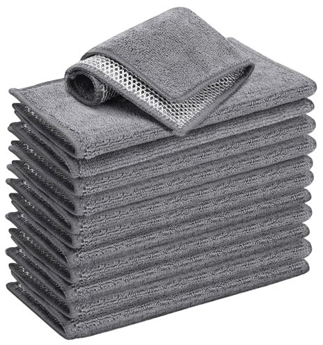 Xialvyu 12 Stück Microfaser Spültücher, Spüllappen Waschbar Küchenlappen Putztücher Trockentücher Küche Putzlappen Wiederverwendbar Reinigungstücher für Küche, Badezimmer, 20x20cm