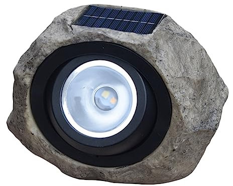 OFFSCH Lampada Solare in Resina per Esterni Lampada da Cortile Decorativa Simulata in Pietra Decorazione per Prato Esterno