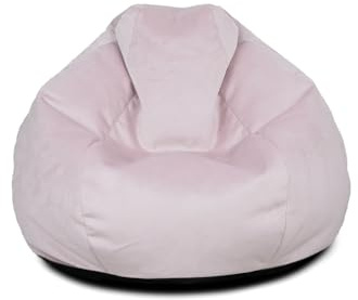 Extra Large Velvet Pre Filled Adult Bean Bag Chair - 102(W)x102(D)x92(H) Lightweight Comfortable Lounger for All Ages - Breathable Fabric Recliner Beanbag Seat for Living Room, Gaming, Bedroom (Pink)