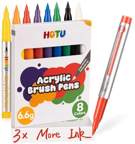 HOTU Stor volym akryl märkpenna 8 färger