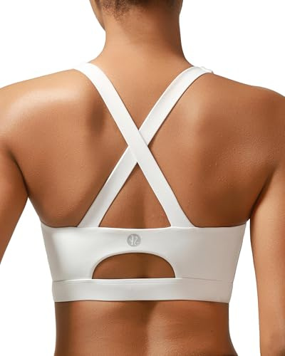 RUNNING GIRL Women's Sports Bras Medium-High Impact Criss Cross Back Workout Bra with Removable Padded for Running,Yoga