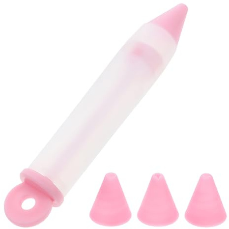 SHINEOFI Set Penna per Decorare Torte in Silicone 4 Ugelli per Cioccolato e Crema Strumenti per Scrivere e Disegnare su Dolci Accessori per Pasticceria e Cottura Fai da Te