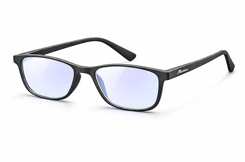 Occhiali Anti Luce Blu per PC, TV e Gaming|Filtro Blue Light|Ideali per Computer, Lettura e Lavoro|Uomo Donna|Leggeri e Riposanti|EXCLUSIVE MONTANA (Nero, 1, Diottria, Trasparente Blue Light)