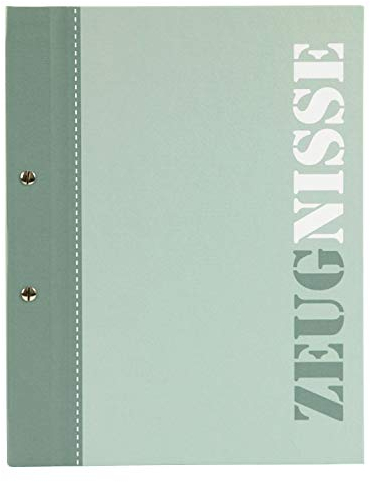 goldbuch 36115 Zeugnismappe 2Colored Grün, Urkundenmappe DIN A4, Dokumentenmappe mit Schraubverschluss und 12 Sichttaschen, Ordnungsmappe aus Leinenstruktur mit 12 Hüllen, ca. 24x 31 x 1,5 cm