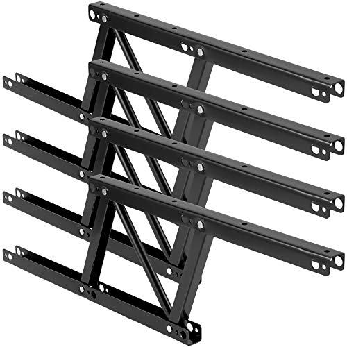 ZEONHAK 4 Stück 2 Paar 38,1 cm klappbarer Couchtisch Mechanismus Hardware Scharnier Federständer Rack Scharnier Rack Rack Halterung Lift Up Couchtisch Scharnier schwarz