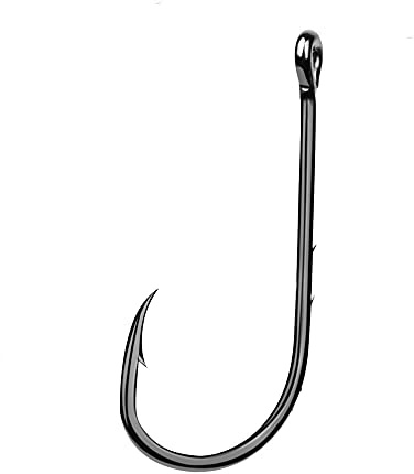 Lot de 100 Hameçons de Pêche en Acier à Haute teneur en Carbone, Solides et Pointus avec Ardillons, Extra tranchants pour Eau Douce et Eau de Mer (2/0#)