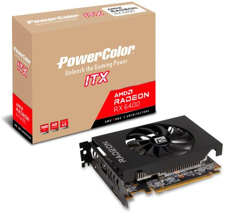 PowerColor AMD Radeon RX 6400 ITX Carte Graphique avec mémoire GDDR6 4 Go Noir