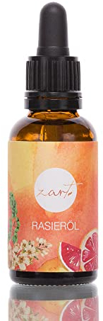 Zart Rasieröl für Frauen Blutorange & Litsea Cubeba ● Fruchtiger, zitrischer Duft ● Mit Jojobaöl & Arganöl ● Für eine sanfte Intimrasur ● Vegan ● Handarbeit aus Deutschland