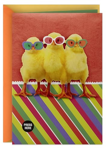 Hallmark Funny Musical Easter Card for Kids (Chicks in Sunglasses)