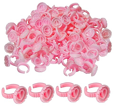 100 Piezas Anillos De Desechables, Soportes Pegamento Pestañas, Anillos Soporte Pegamento Plástico, Anillos Maquillaje Desechables Pequeños Para Manicura, Tatuajes, Extensiones Pestañas, Pigmentos