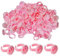 Kleber Halter Ringe, 100 Stück Wimpernkleber Halter Ring, Herzform Wimpern Ring, Plastic Wimpern Extensionsn Halter, Wimpernverlängerung Tasse, Wimpern Blüte Halter für Wimpern Extensions Pink