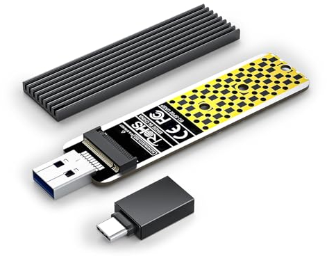 Custodia NVMe, ANYOYO 10Gbps USB 3.2 Gen2 M2 SSD Case, USB-C M2 Case per NVMe PCIe M-Key /B+M Key, Adattatore per USB3.2/3.1/3.0/2.0 per 2242 2260 2280(supporta USBA-SSD)