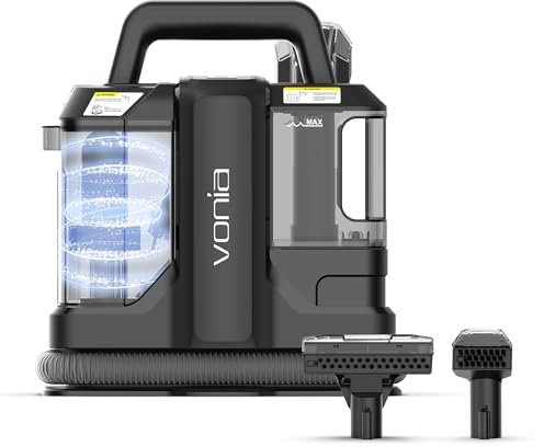 Vonia Aspiradora de Agua Tapiceria, Aspirador de alfombras 450W, Limpiador de Manchas y 11 kpa de Succión, Limpiador de sofás, Limpiador de Tapicería, Negro