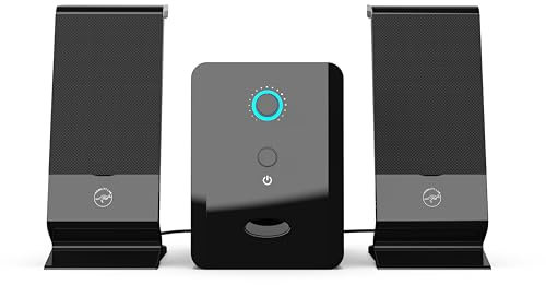 Mobility Lab – ML314006 – Altoparlante PC 2.1 Multimedia – Suono Ricco, Bassi potenti, Pulsante Volume integrato, Connessione cablata USB e Jack – Compatibilità macOS e Windows – Nero