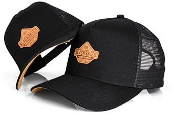 Blackskies® Essentials Trucker Cap Set De 2 Padres E Hijos Look A Juego Gorra De Béisbol Regalo Mini-Me Basecap Papá-Hijo Y Mamá-Hija Negro-Marrón - 45-49 cm