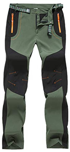 Ropa de caza para mujer, pantalones impermeables de secado rápido, pantalones para senderismo al aire libre, pantalones de deporte para perros, pantalones para mujer, 48, verde, M