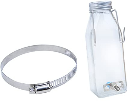 Kisangel Bebedero Antifugas para Mascotas Pequeñas Botella Colgante De Vidrio 350ml para Jaula Conejos Hámsters Ardillas Suministros Animales Pequeños