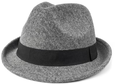 Zylioo Cappello Fedora in Feltro Multi Taglia, Cappelli Trilby a Tesa Corta Regolabili per Uomo e Donna, Cappello da Cerimonia con Nastro da Arrotolare, 7.75